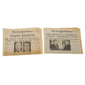 (2 pcs) New York Times Newspapers 1974 Nixon