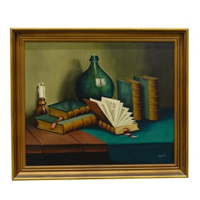 Wolf. E Still Life Oil on Canvas Painting