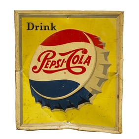 Antique Steel Pepsi Advertisement Sign (Stout Sign Co)