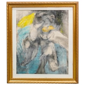 Eugene M Kalinowski (American, 1929-2014) Abstract Pastel Painting on Paper