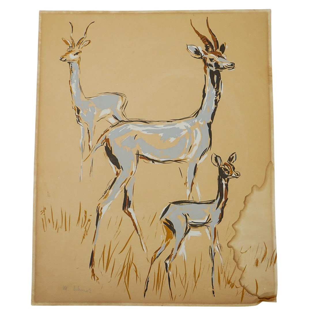 Martha Schmetz Animal Study Lithograph (1 of 5)