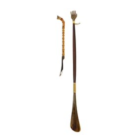 (2 Pc) Vintage Italian Shoe Horn