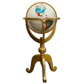 Mother Of Pearl and Semi Precious Stone Globe