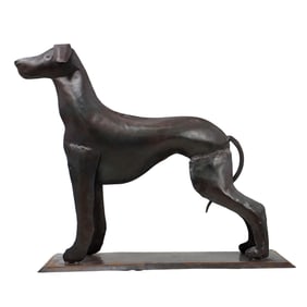 Antique Sheet Metal Dog Statue