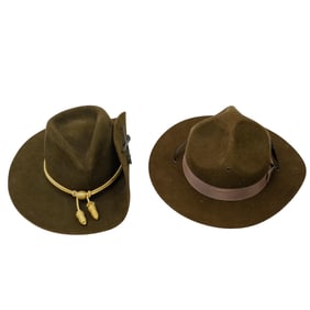 (2 Pc) Vintage Military Campaign Hats
