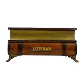 Antique Wooden Book-Shaped Box