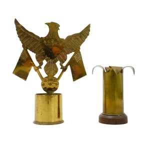 (2 pcs) Brass Trench Art