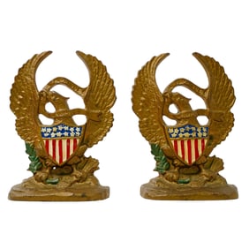 Pair of Brass American Eagle Bookends
