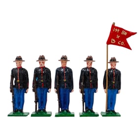 (5 pcs) Marines 54MM Spanish American War Figurines
