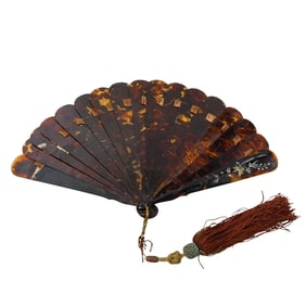 19th Century Tortoise-Hued Fan