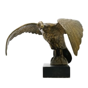 Bronze Eagle and Marble Sculpture