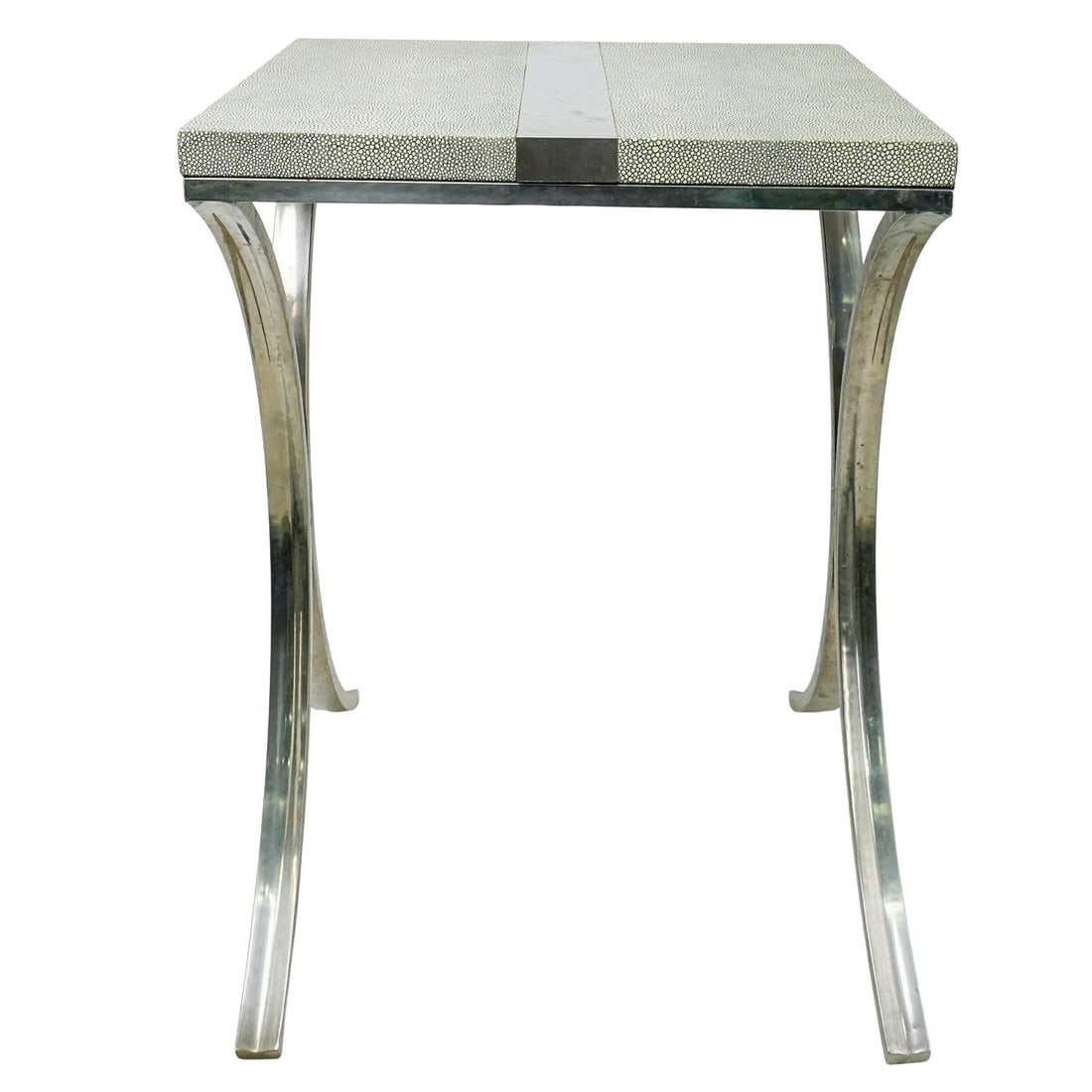MCM Chrome and Shagreen End Table (1 of 7)