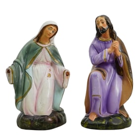 (2 Pc) Ceramic Religious Figurines