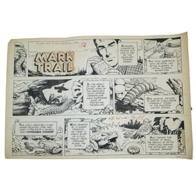 "Mark Trail" Mark Dodd and Tom Hill Signed Comic Strip (1974)