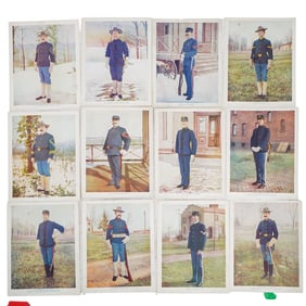 (12 pcs) Color Prints Depicting Soldiers Uniforms (1901)