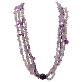 Ametrine, Amethyst, and Smokey Quartz Statement Necklace