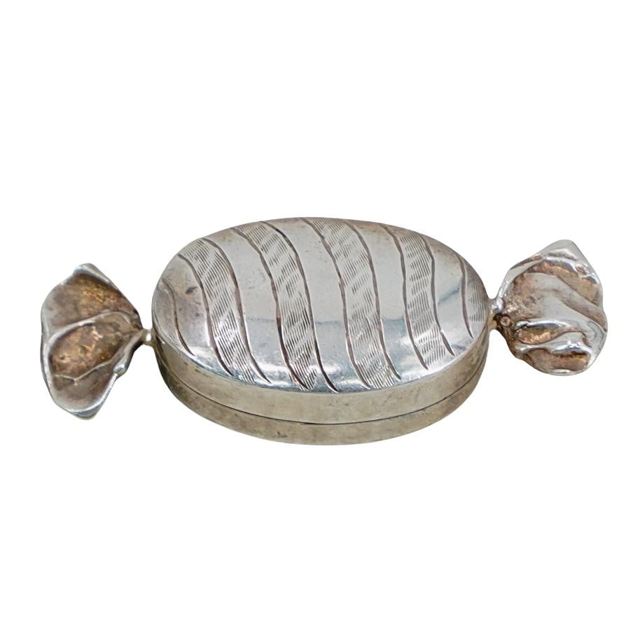 Sterling Silver "Candy" Hinged Pill Box (1 of 5)