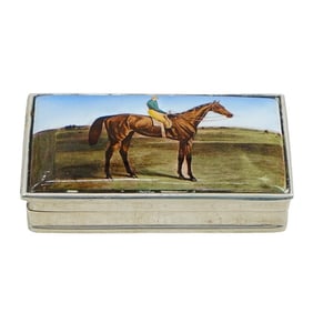 Sterling Silver "Jockey On Horse" Pill Box