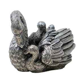 Sterling Silver Overlay Swan Figurine