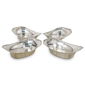 (4 Pc) Antique American Sterling Silver Salt Cellars Set