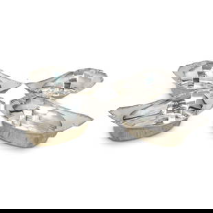 (4 Pc) Antique American Sterling Silver Salt Cellars Set: DESCRIPTION: (4 Pc) Antique American Sterling Silver Salt Cellars Set. This set includes a total of four (4) sterling silver individual salt cellars, by Whiting Manufacturing Company. Marked with silv