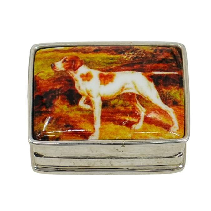 Sterling Silver "Hunting Dog" Pill Box (1 of 7)
