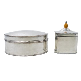(2 Pc) VIntage Silver Plated Hinged Boxes