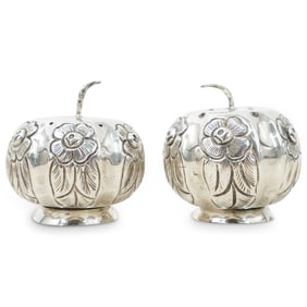 (2 Pc) Mexico Sterling Silver Salt & Pepper Shakers