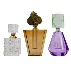 (3 Pc) Glass Perfume Bottle Collection