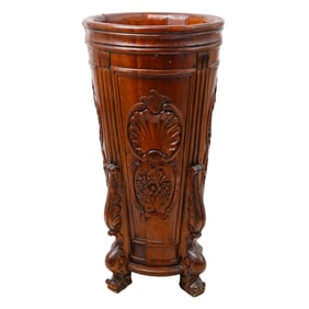 Victorian Carved Wood Umbrella Cane Stand