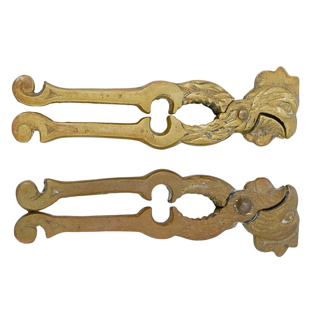 Pair Of Brass Rooster Head Nutcrackers (1 of 6)