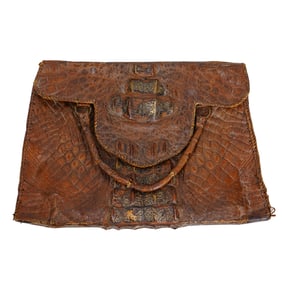 Vintage Genuine Crocodile Skin Custom Made Handbag