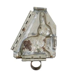 Antique Rabbit Tin Chocolate Mold