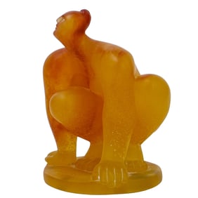 Catherine Lorain (French, B. 1941) For Daum Amber Glass Sculpture