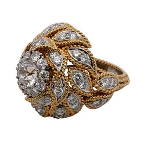 David Webb 18k Gold and Diamond Ring