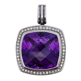 David Yurman Sterling Silver and Amethyst Pendant