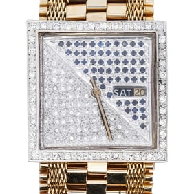 Vintage Juvenia 18k Gold, Diamond and Sapphire Watch