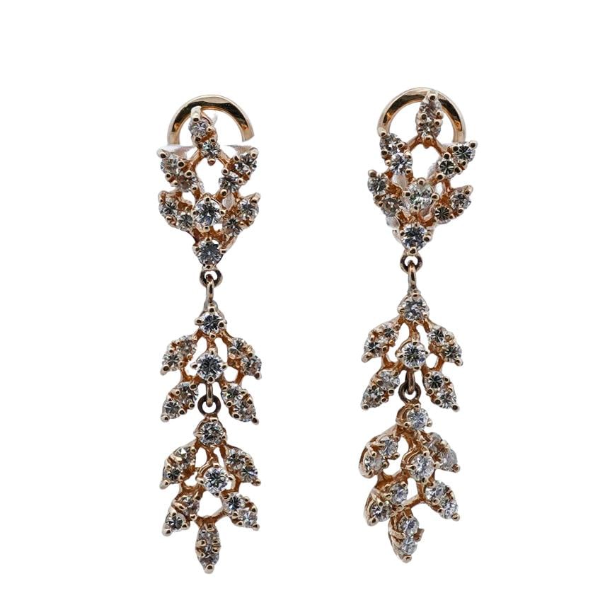 14k Gold and Diamond Drop Earrings (1 of 7)