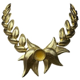 Vintage Balenciaga 1990s Gilt Metal Necklace