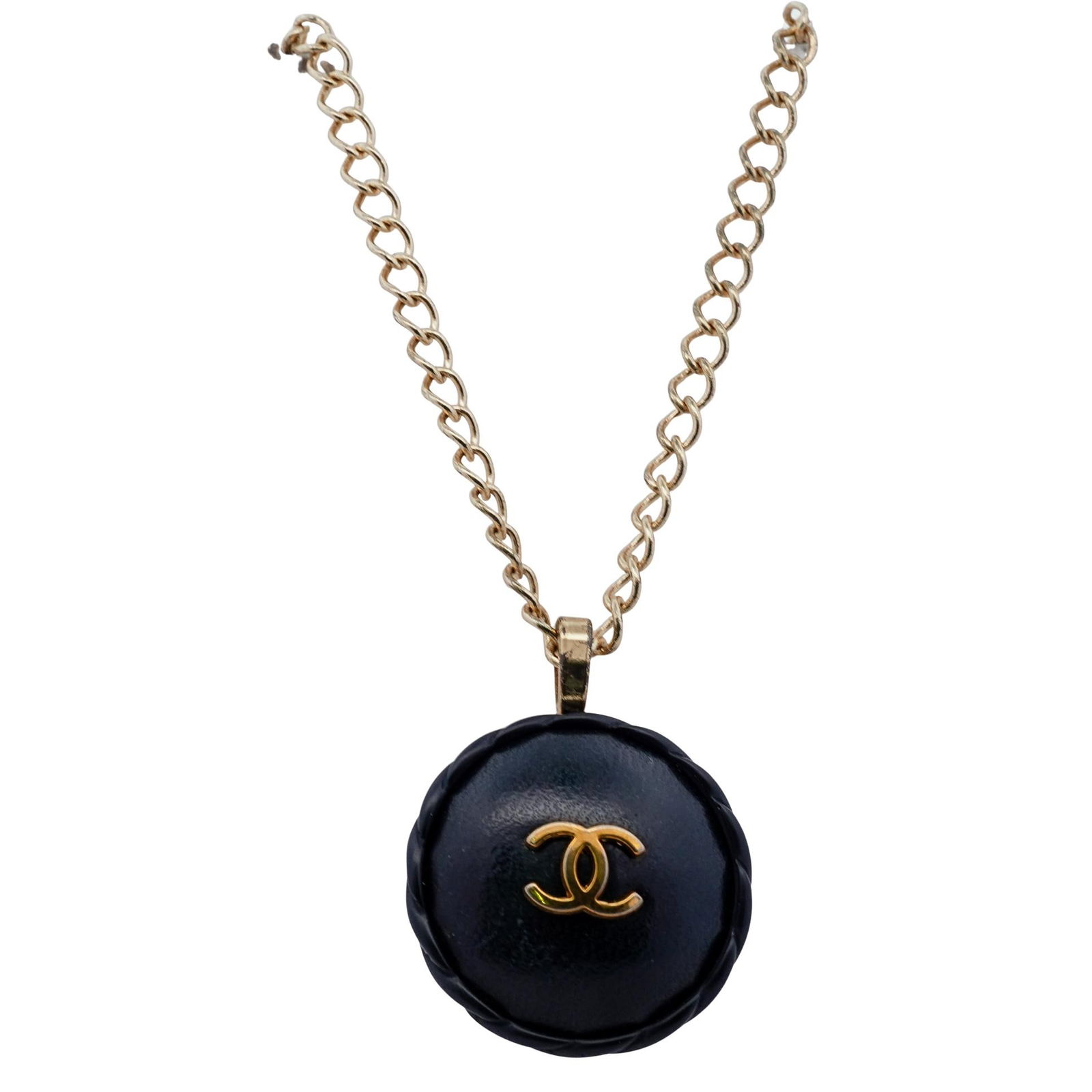 Chanel CC Black and Gold Button Necklace (1 of 5)