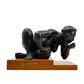 Tiburcio Ortiz (1945-, Mexican) Bronze Figural Sculpture (1 of 8)