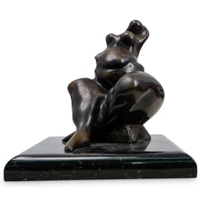 Signed Bronze Abstract Figure Sculpture