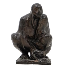 Francisco Zuniga-Style Bronze Crouching Woman Sculpture