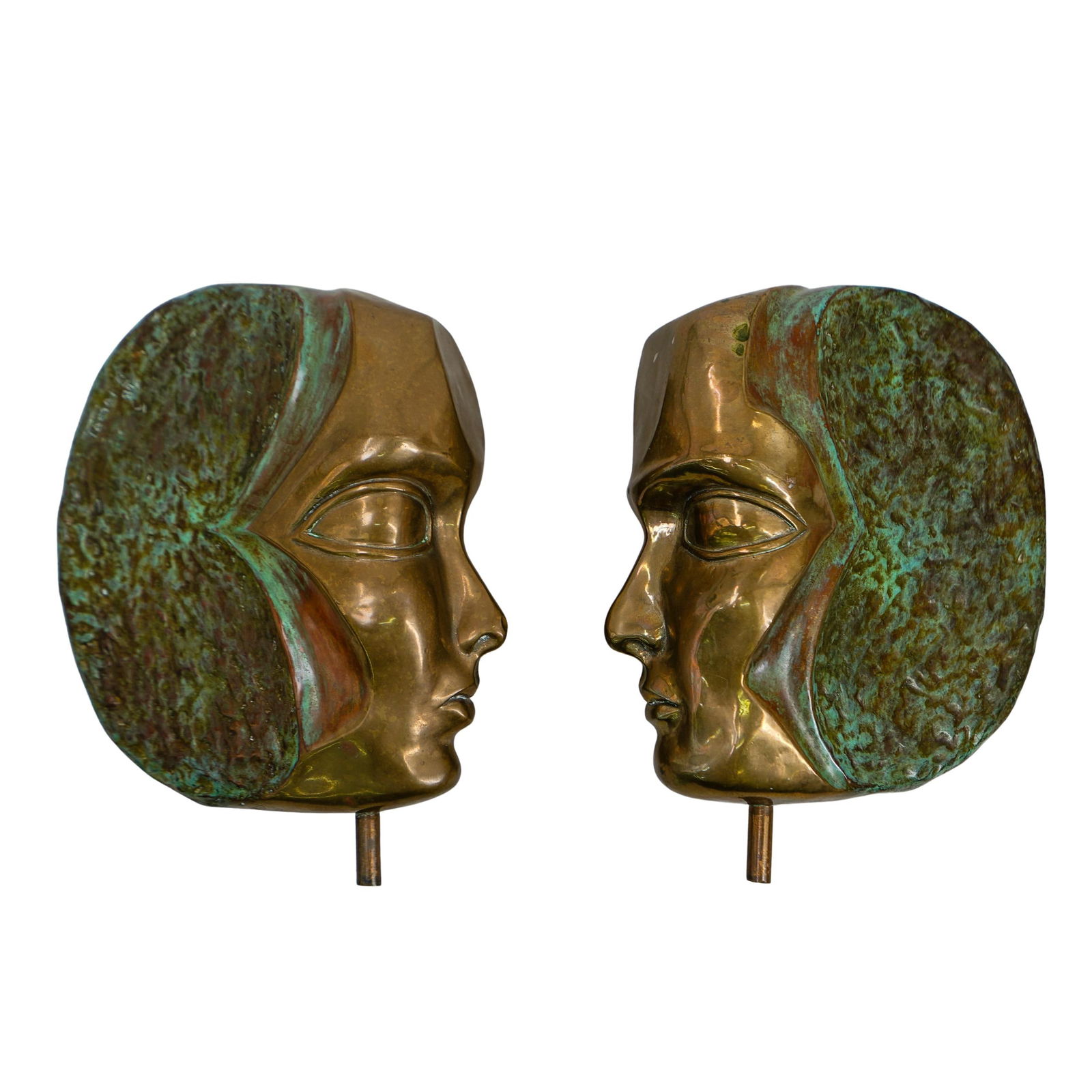 Pair of Tamara Bronze Face Sculptures (1 of 3)