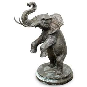 Patinated Bronze Elephant Garden Sculpture