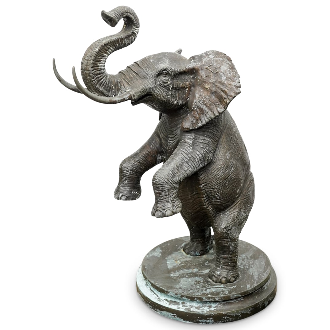 Patinated Bronze Elephant Garden Sculpture (1 of 4)