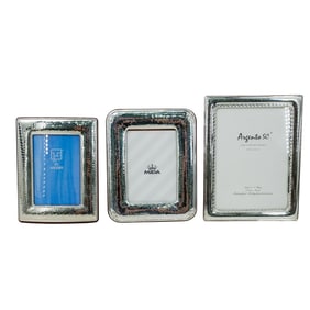 (3 Pc) Italian Sterling Silver Photo Picture Frames