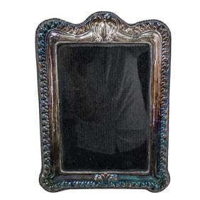 Vintage Sterling Silver Repousse Desk Photo Frame