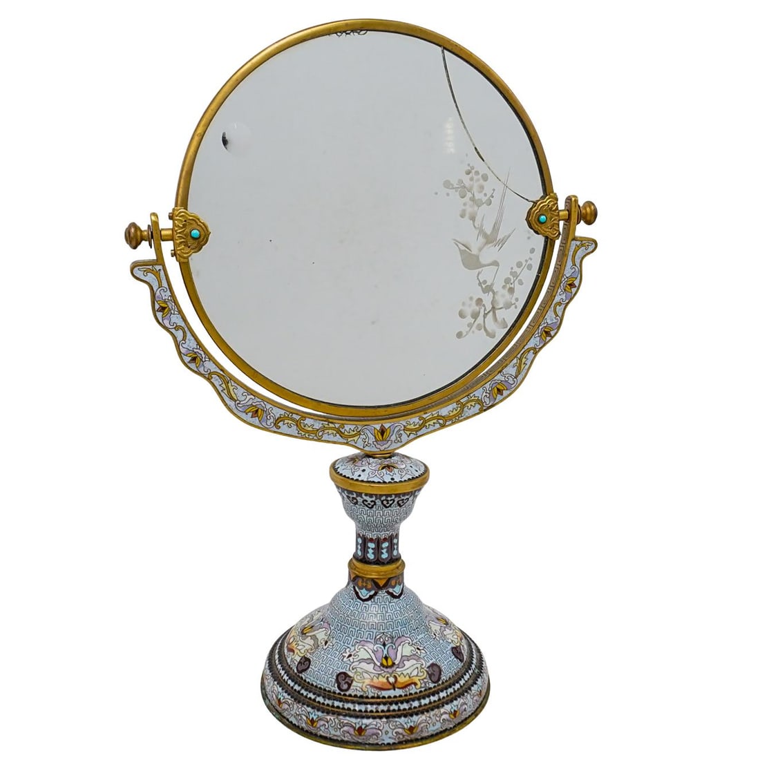 Chinese Cloisonne Vanity Mirror (1 of 6)