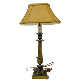 English Regency Bronze Lamp W/ Shade